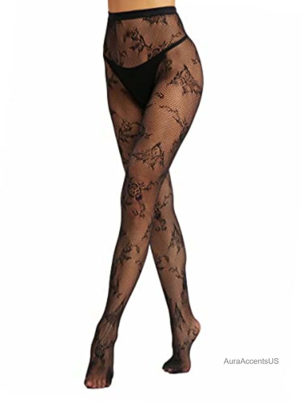 High Waist Fishnet Tights Thigh High Suspender Stockings